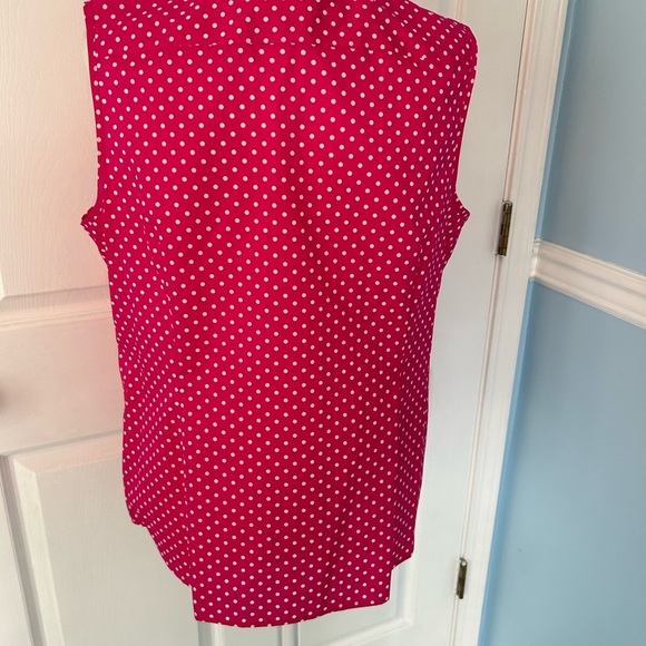 Jones new york signature blouse top shirt woman size large polka dots - Picture 2 of 4
